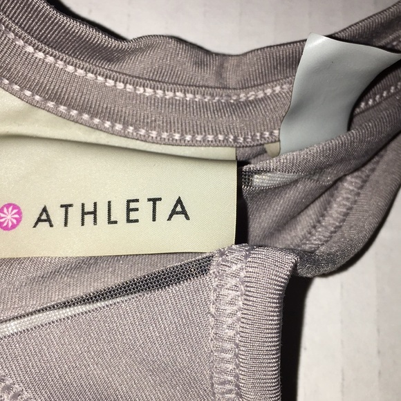 Athleta Gray Striped Running Tank Top | Althetic Workout Yoga Top | Size L - Picture 3 of 7